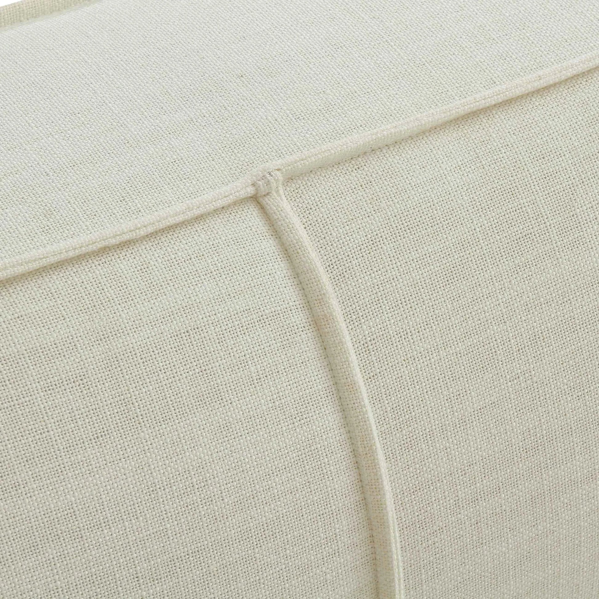 Olafur Linen Sofa by TOV Furniture in cream. Made from linen in a modern style.