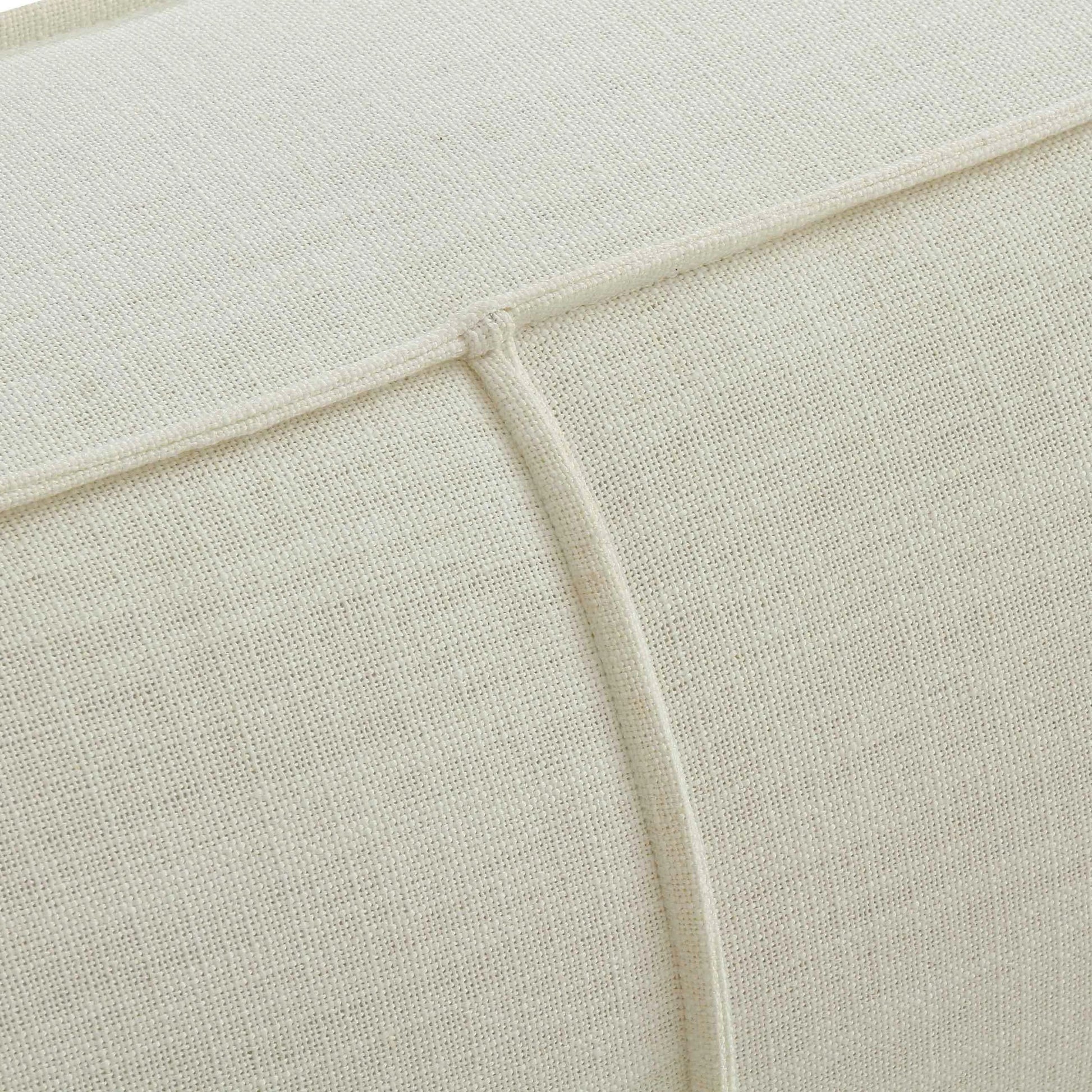 Olafur Linen Sofa by TOV Furniture in cream. Made from linen in a modern style.