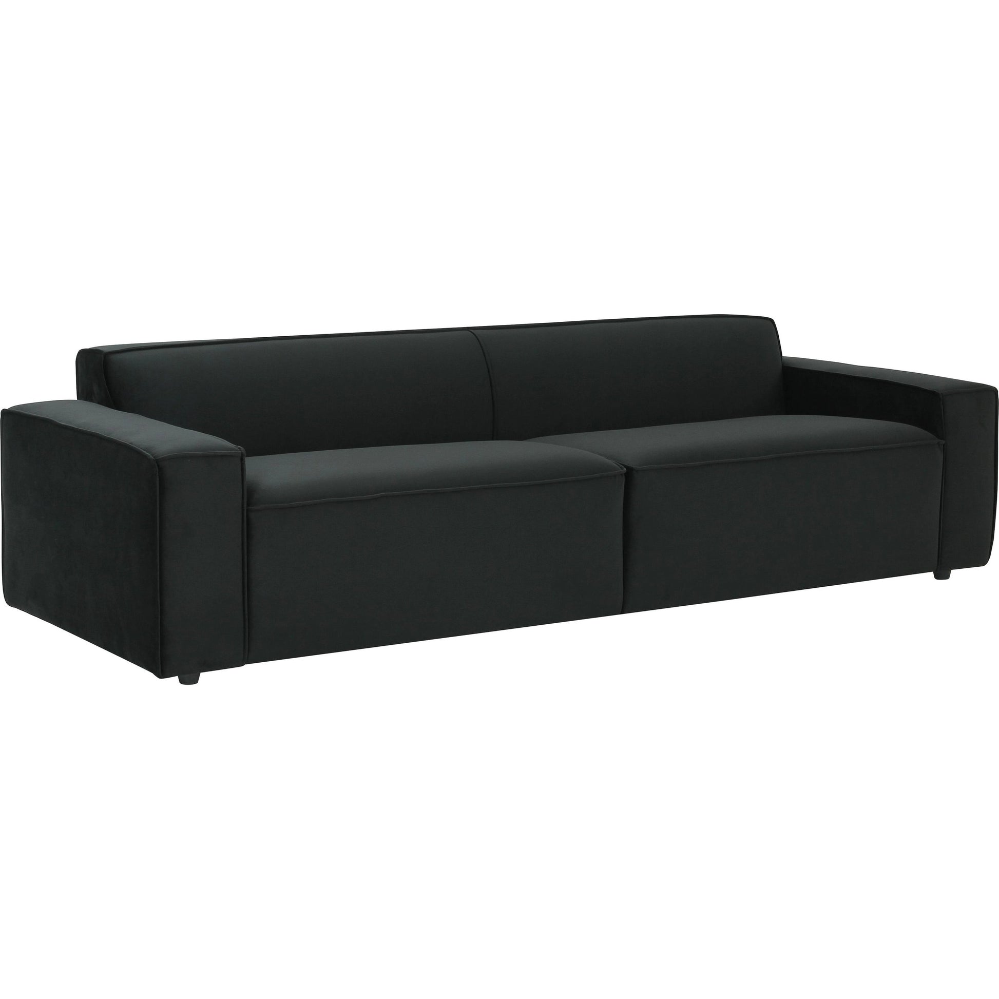 Olafur Velvet Sofa by TOV Furniture in black. Made from velvet in a modern style.