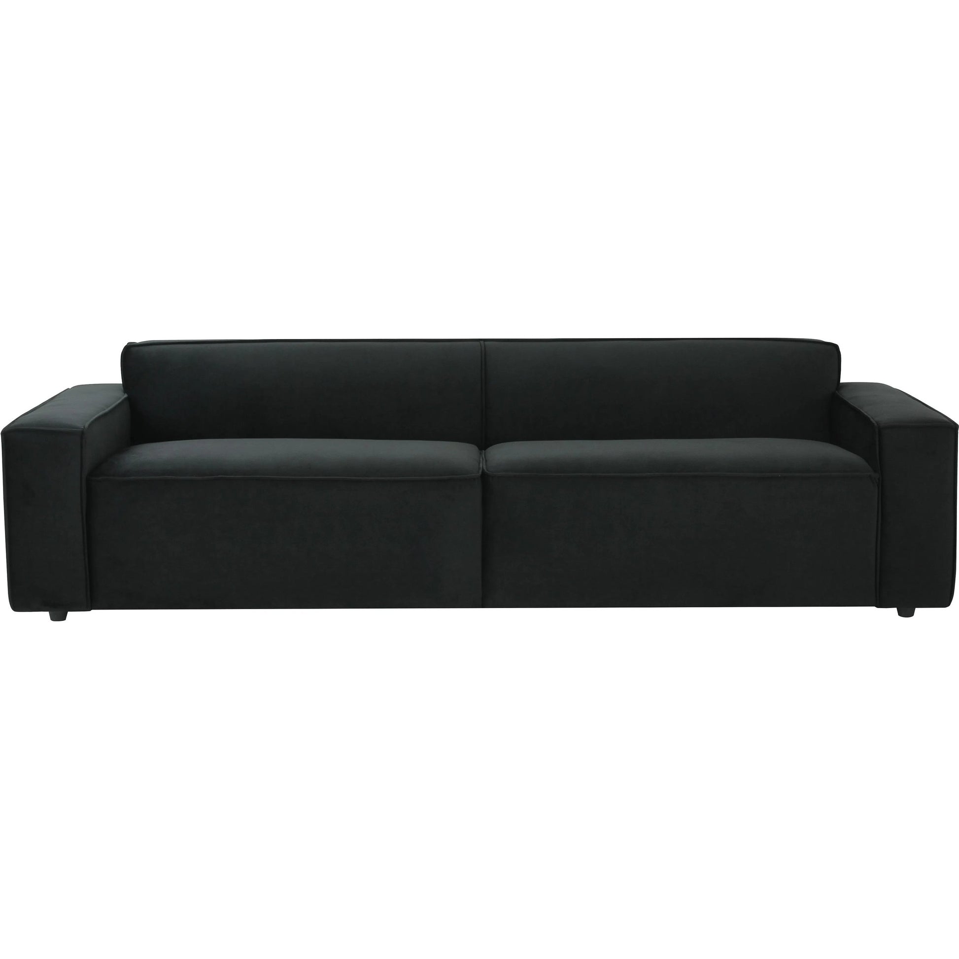 Olafur Velvet Sofa by TOV Furniture in black. Made from velvet in a modern style.