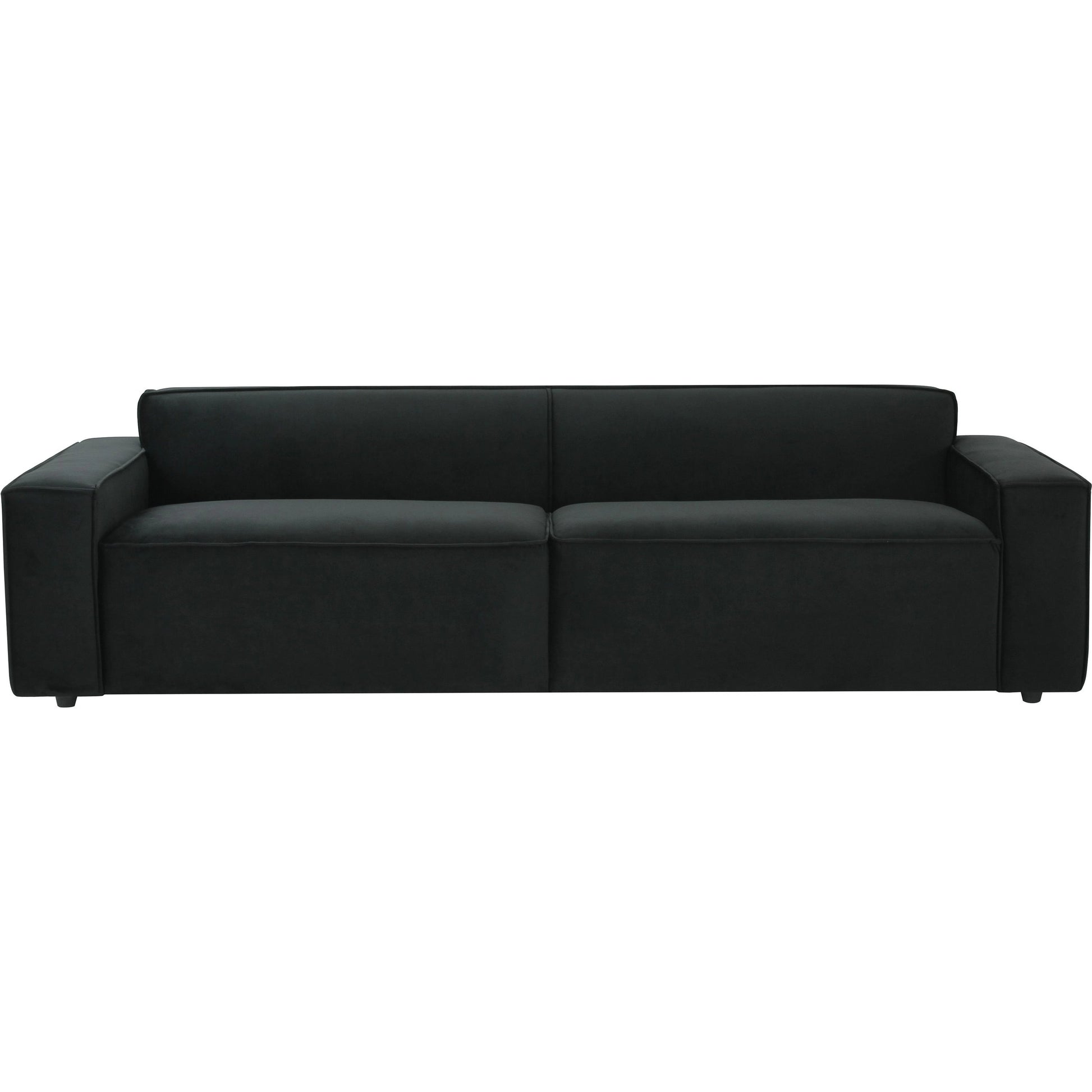 Olafur Velvet Sofa by TOV Furniture in black. Made from velvet in a modern style.