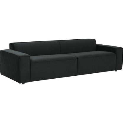 Olafur Velvet Sofa by TOV Furniture in black. Made from velvet in a modern style.