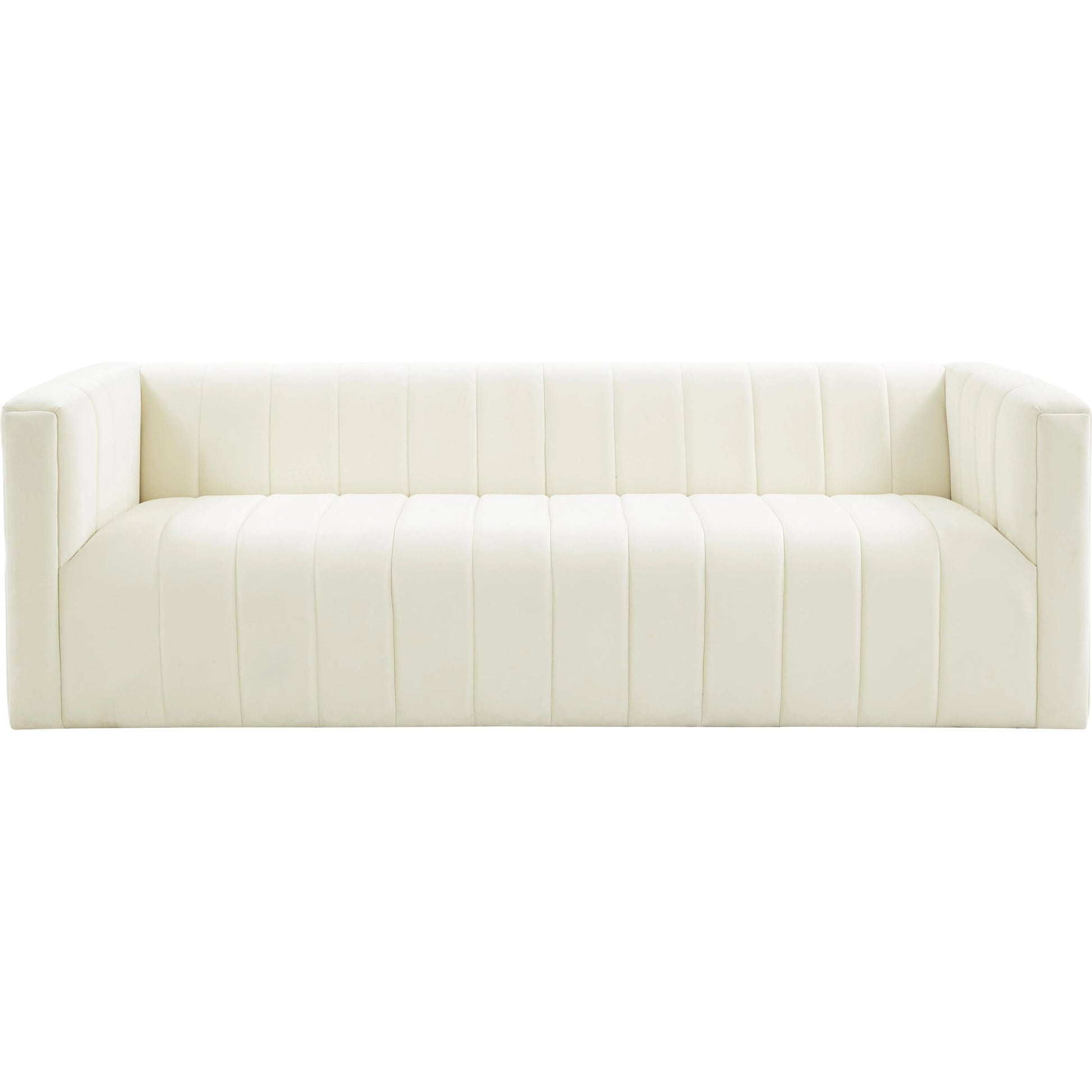 Norah Velvet Sofa by TOV Furniture in black. Made from velvet, pine in a transitional style.