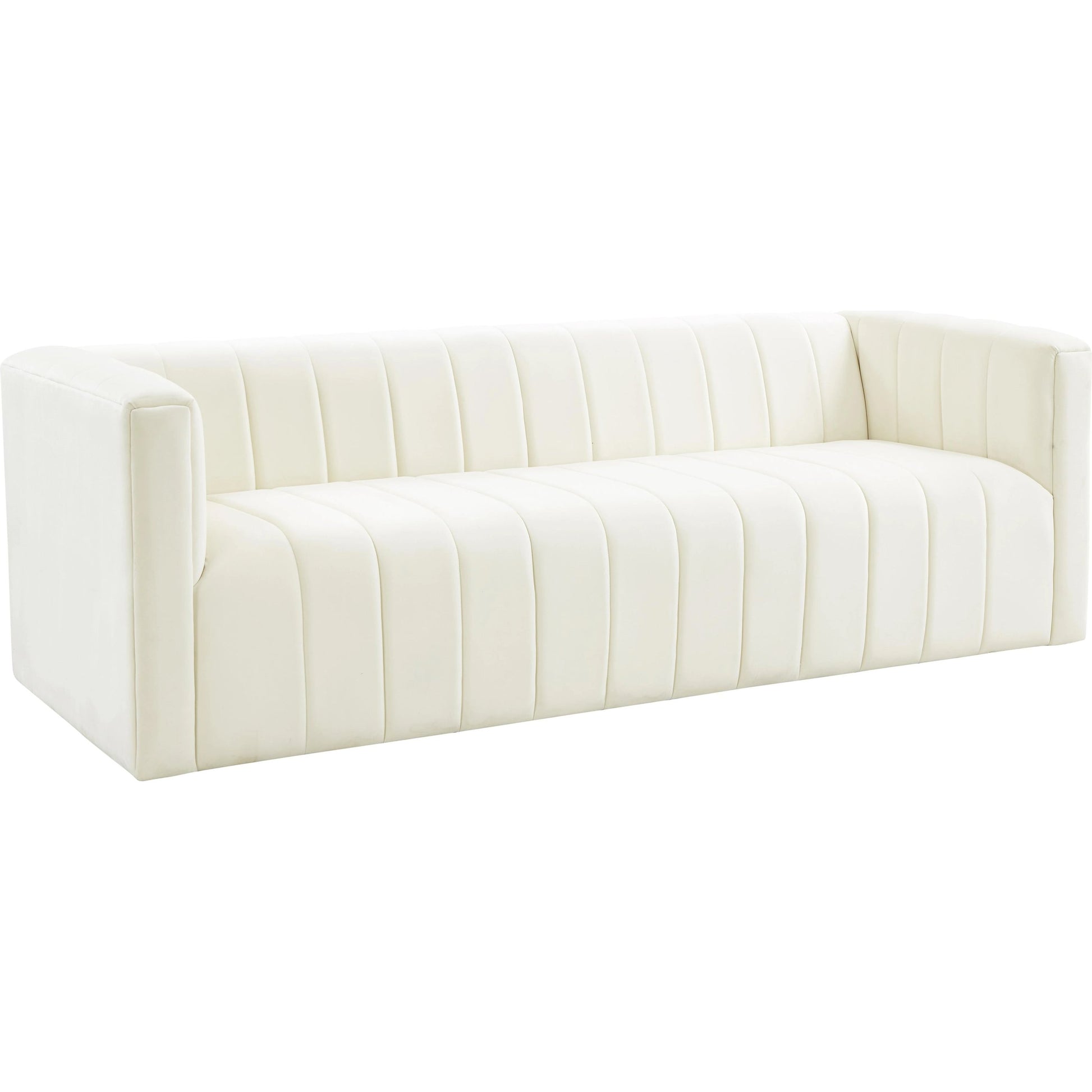 Norah Velvet Sofa by TOV Furniture in black. Made from velvet, pine in a transitional style.