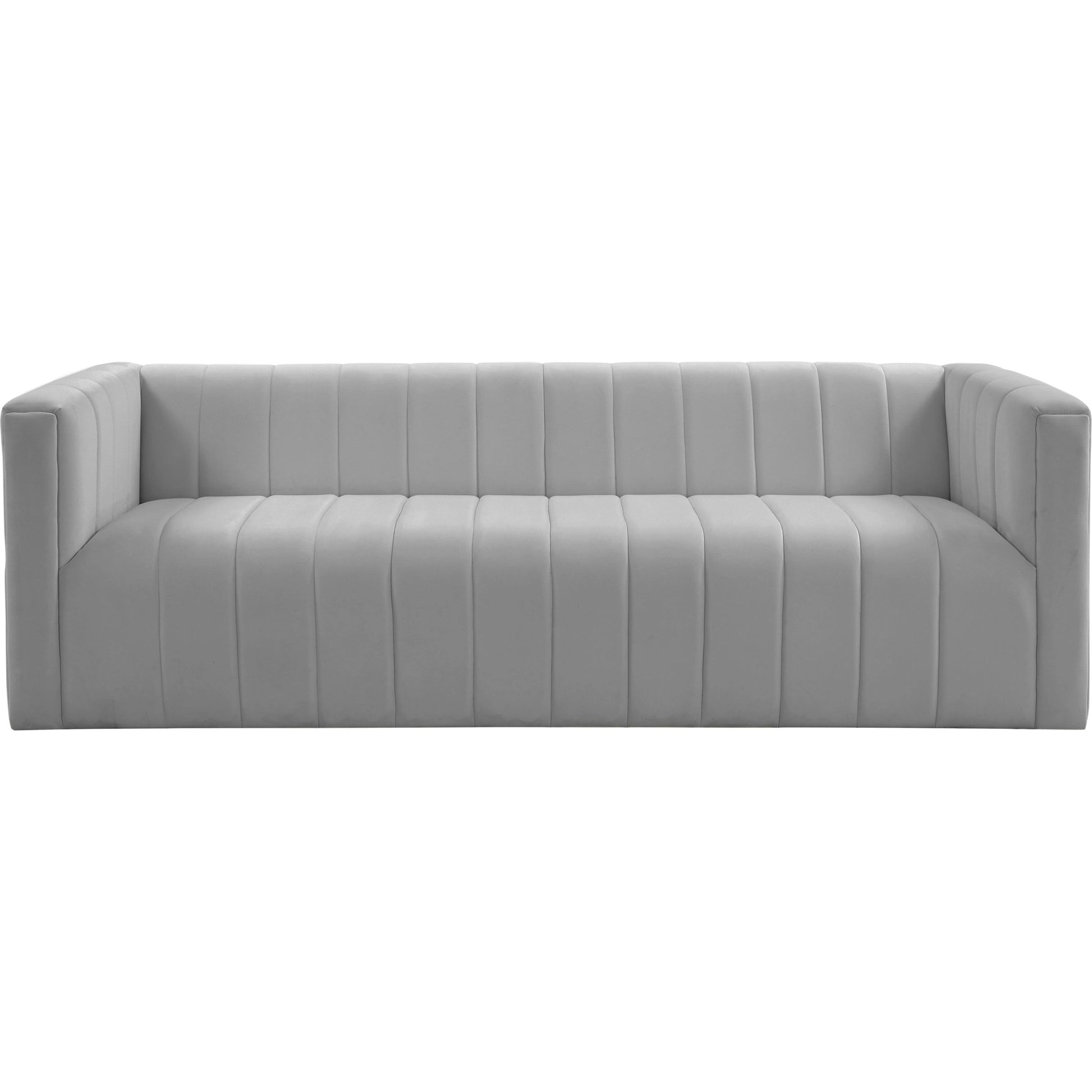Norah Velvet Sofa by TOV Furniture in black. Made from velvet, pine in a transitional style.