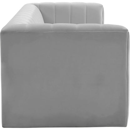 Norah Velvet Sofa by TOV Furniture in black. Made from velvet, pine in a transitional style.
