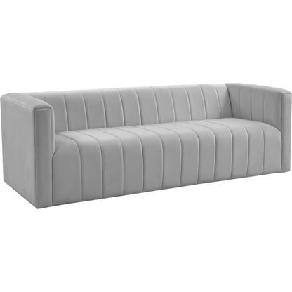Norah Velvet Sofa by TOV Furniture in black. Made from velvet, pine in a transitional style.