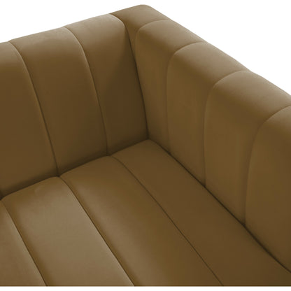 Norah Velvet Sofa by TOV Furniture in black. Made from velvet, pine in a transitional style.