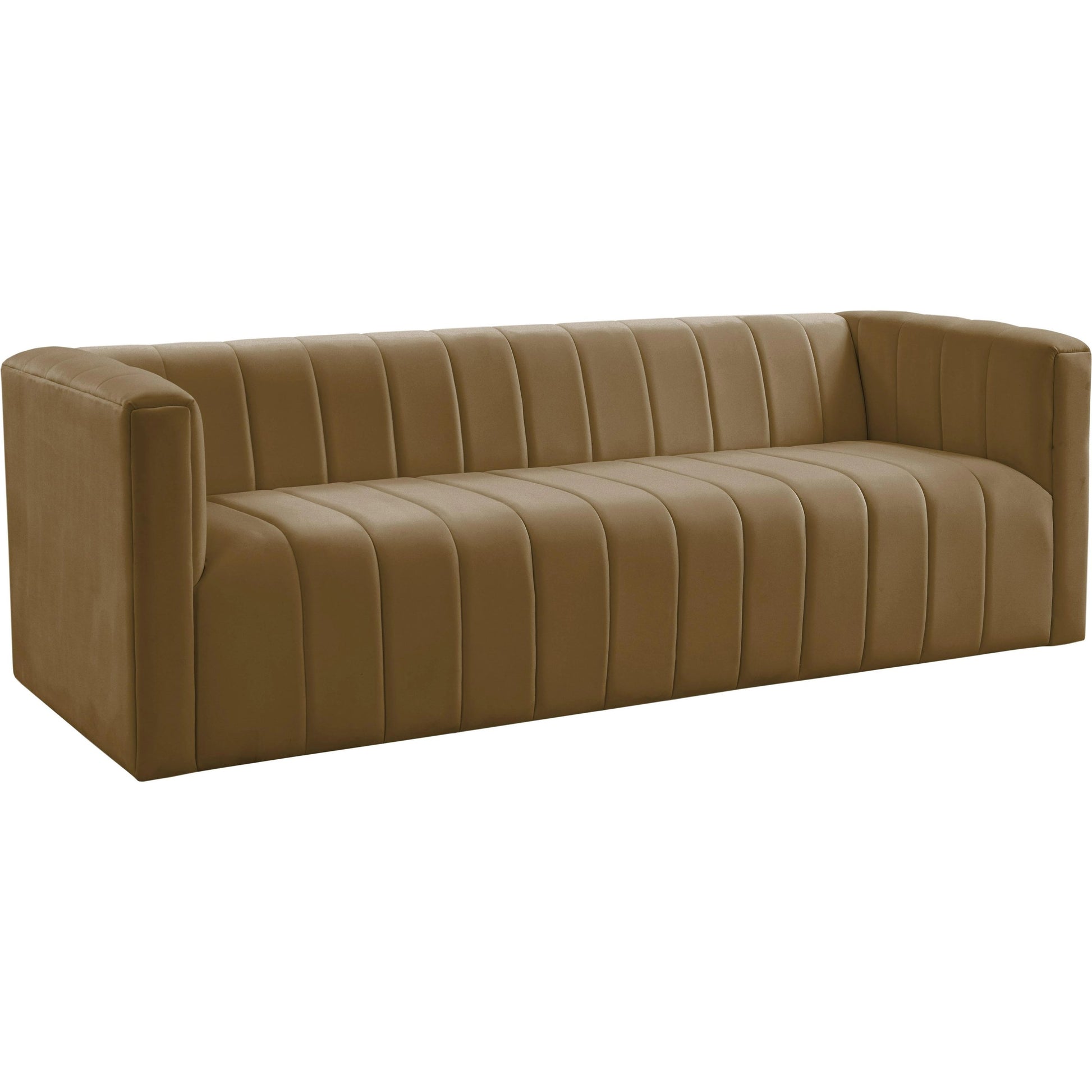 Norah Velvet Sofa by TOV Furniture in black. Made from velvet, pine in a transitional style.