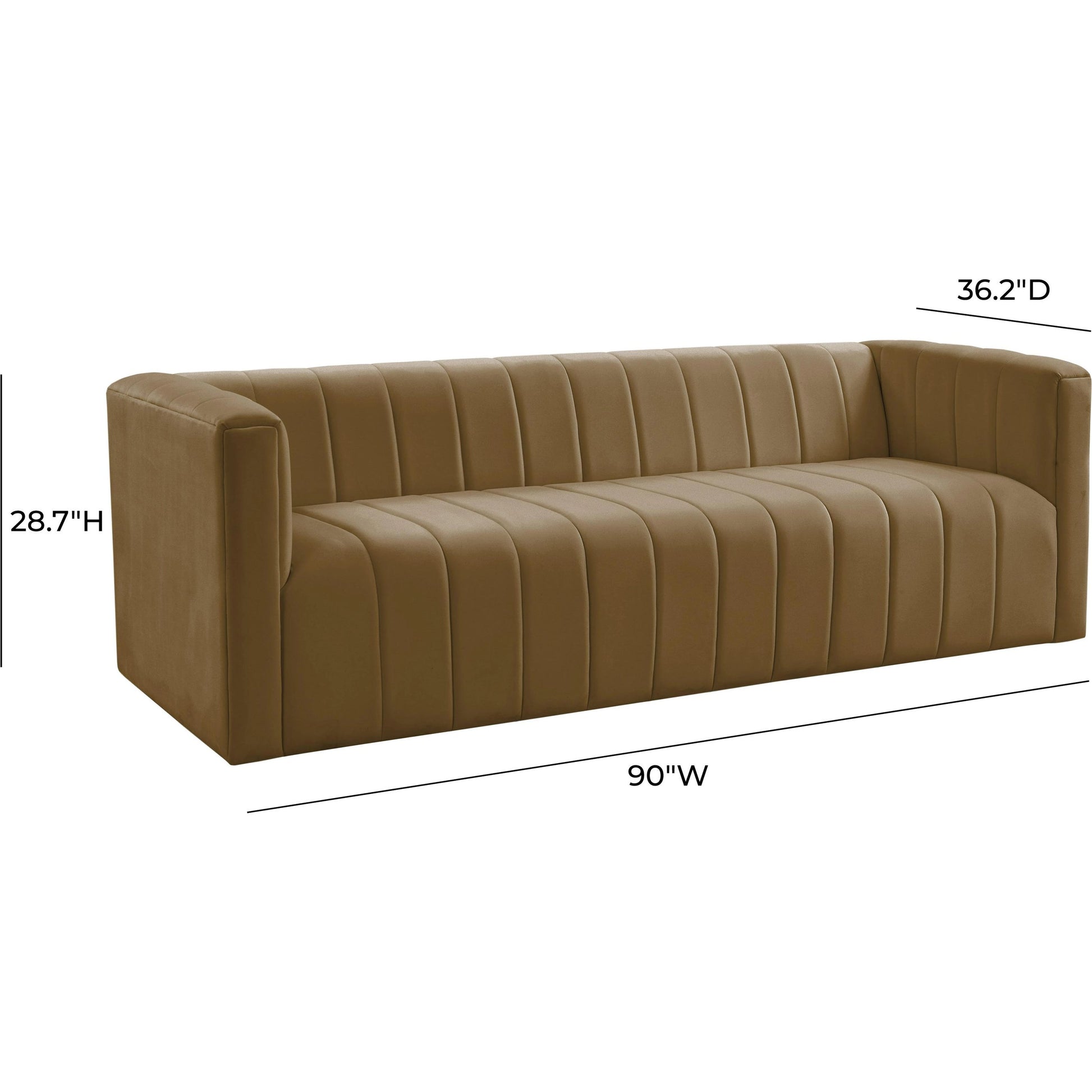 Norah Velvet Sofa by TOV Furniture in black. Made from velvet, pine in a transitional style.