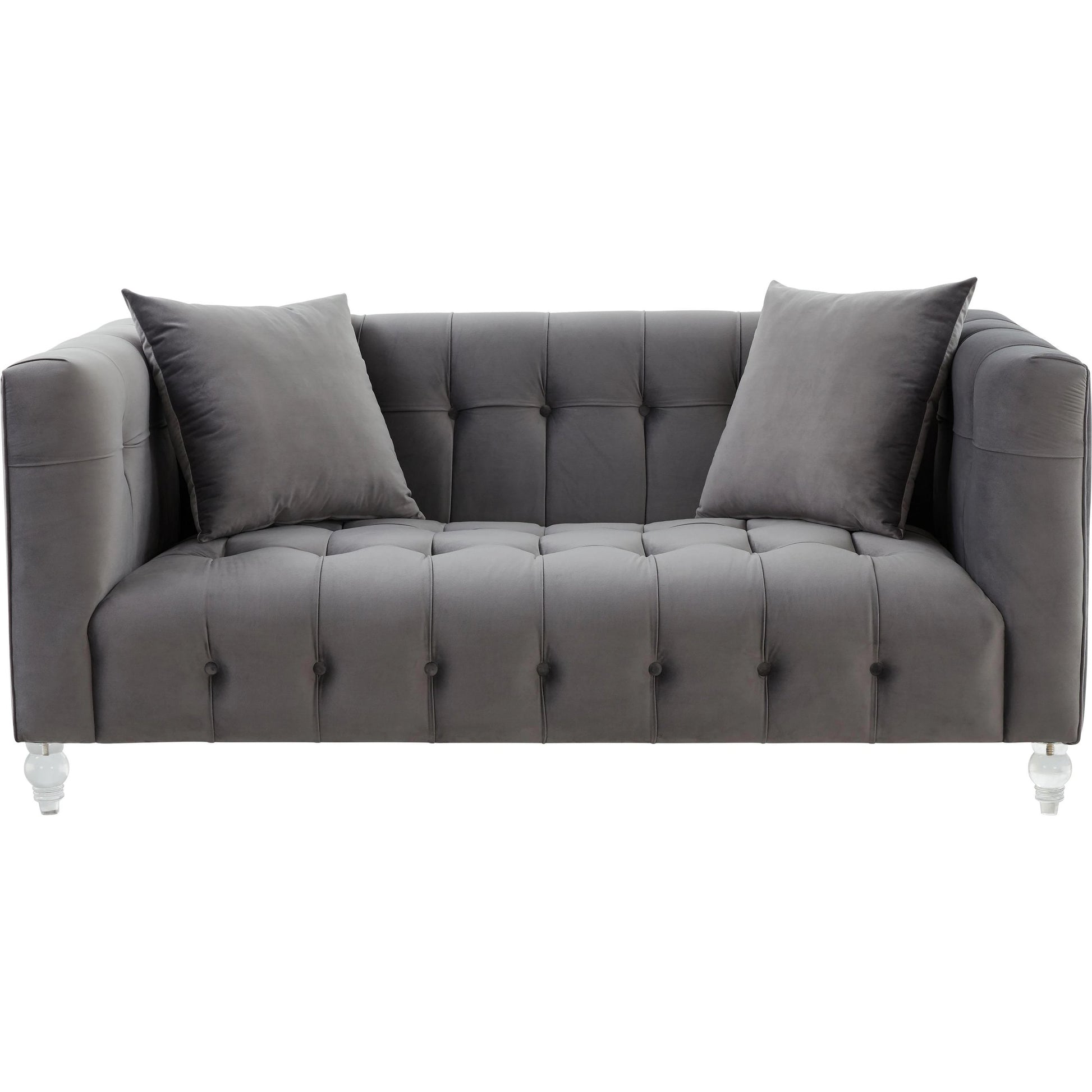 Bea Velvet Loveseat by TOV Furniture in pink. Made from velvet, wood in a modern style.