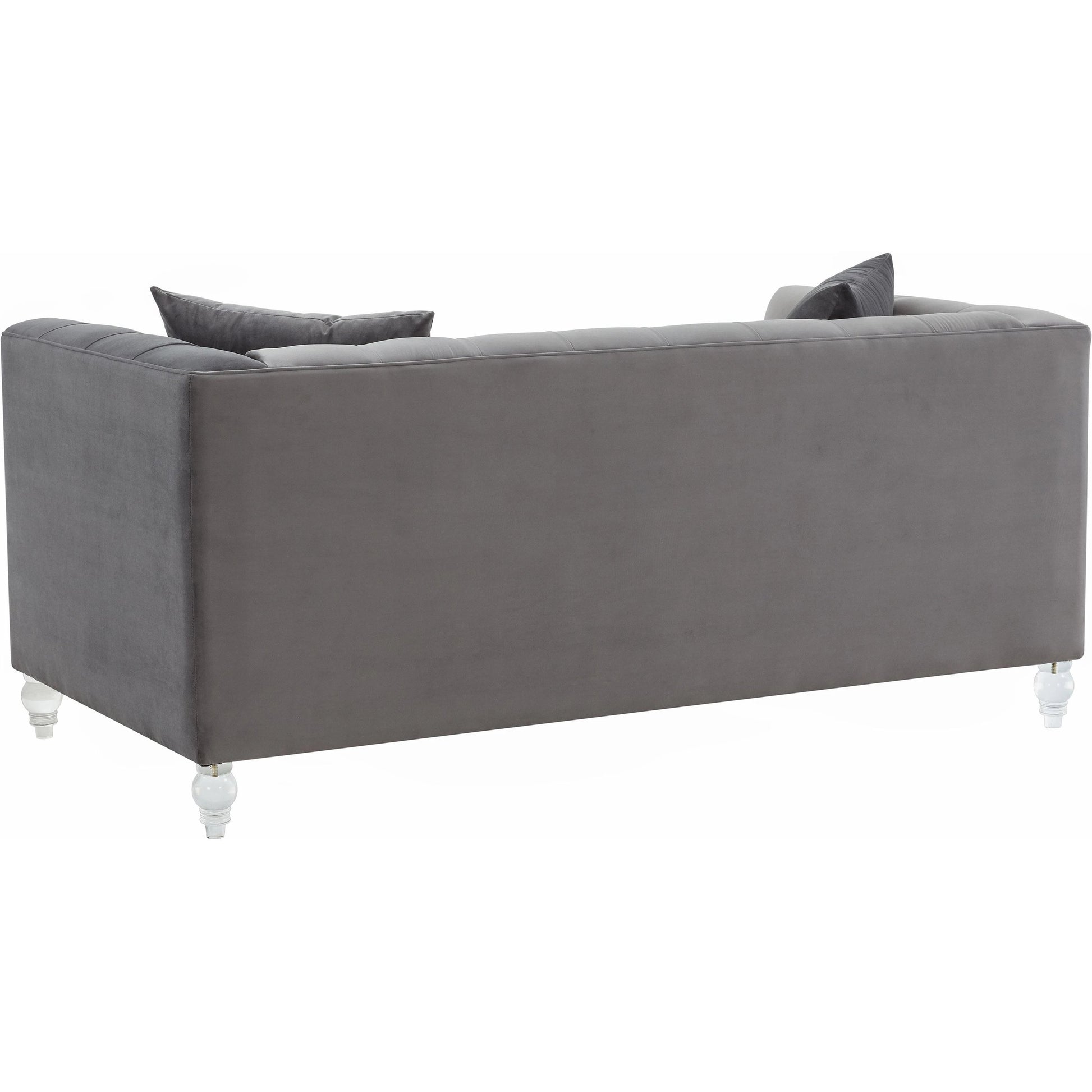Bea Velvet Loveseat by TOV Furniture in pink. Made from velvet, wood in a modern style.