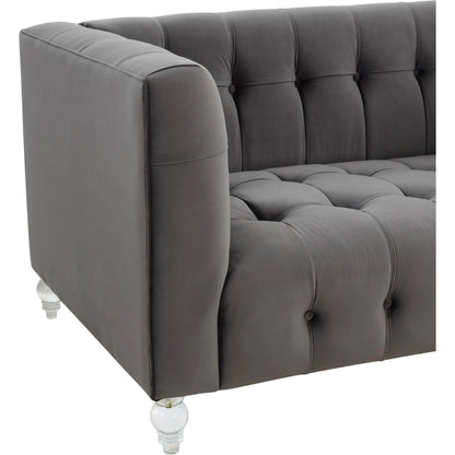 Bea Velvet Loveseat by TOV Furniture in pink. Made from velvet, wood in a modern style.