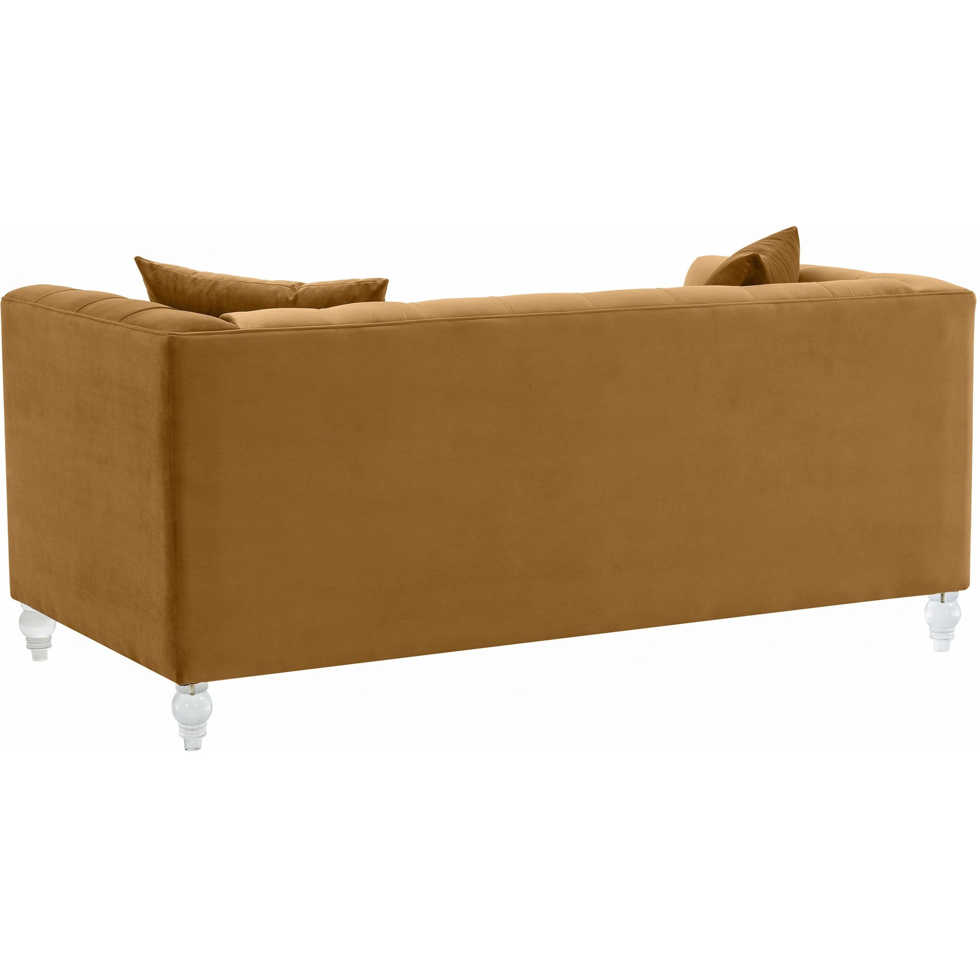Bea Velvet Loveseat by TOV Furniture in pink. Made from velvet, wood in a modern style.
