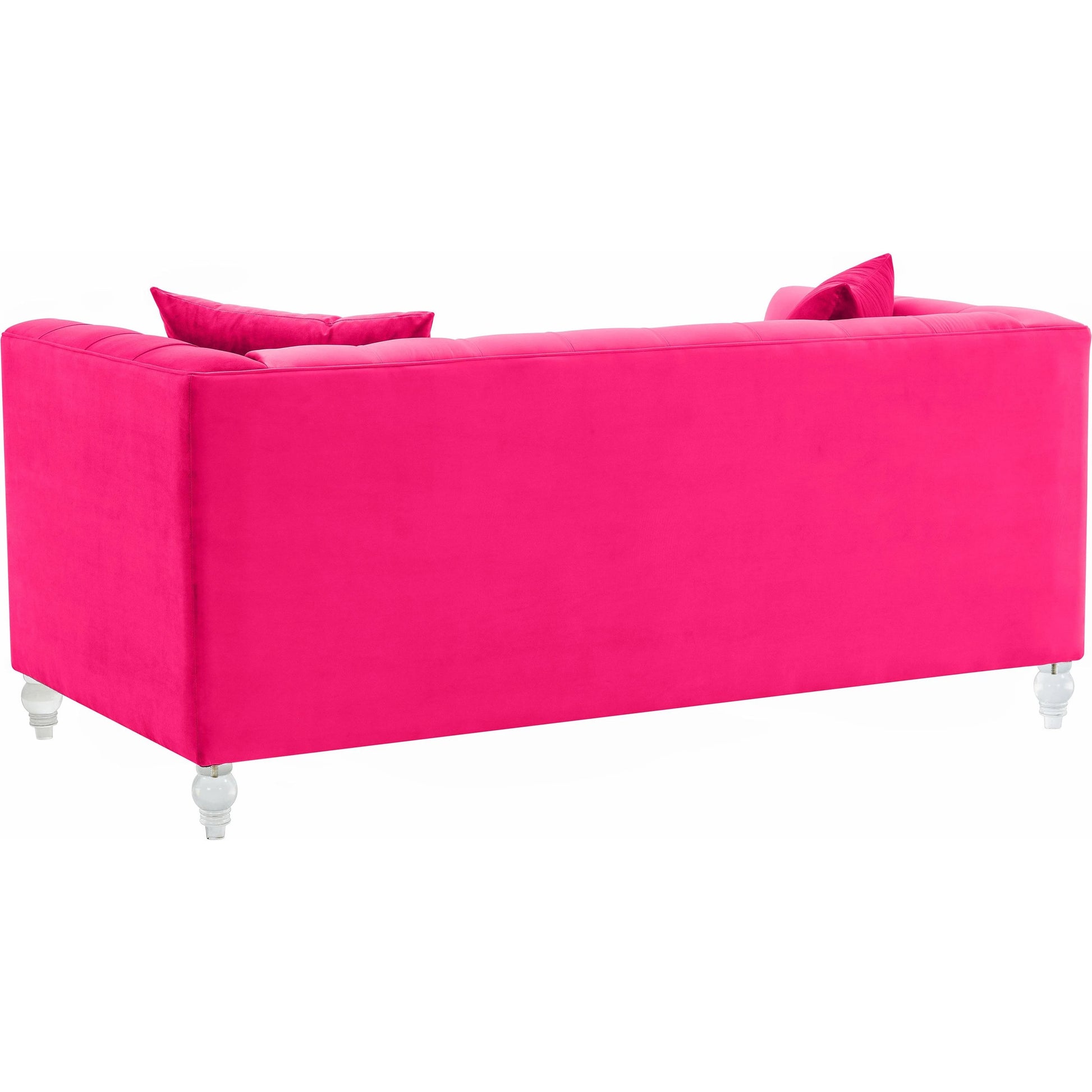 Bea Velvet Loveseat by TOV Furniture in pink. Made from velvet, wood in a modern style.
