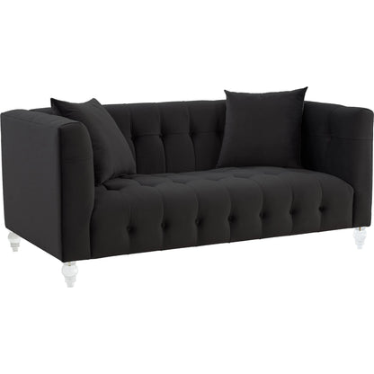 Bea Velvet Loveseat by TOV Furniture in pink. Made from velvet, wood in a modern style.