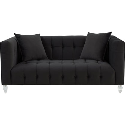 Bea Velvet Loveseat by TOV Furniture in pink. Made from velvet, wood in a modern style.