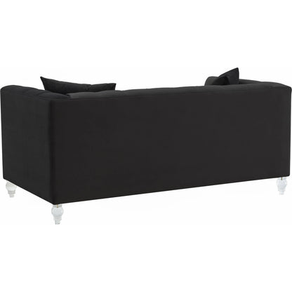Bea Velvet Loveseat by TOV Furniture in pink. Made from velvet, wood in a modern style.
