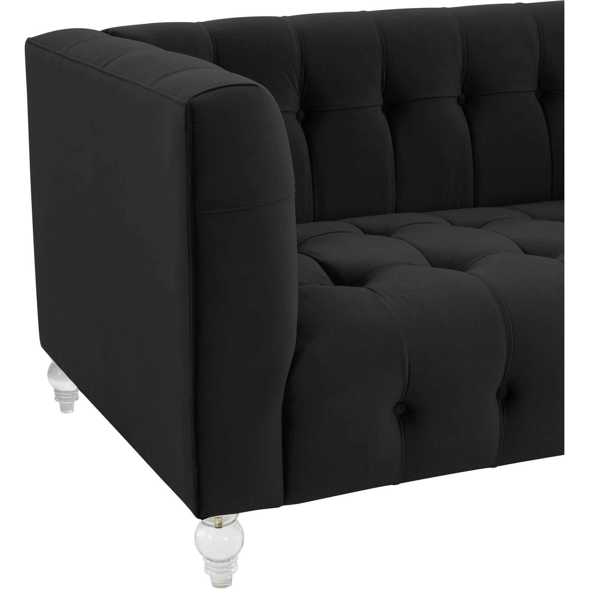 Bea Velvet Loveseat by TOV Furniture in pink. Made from velvet, wood in a modern style.