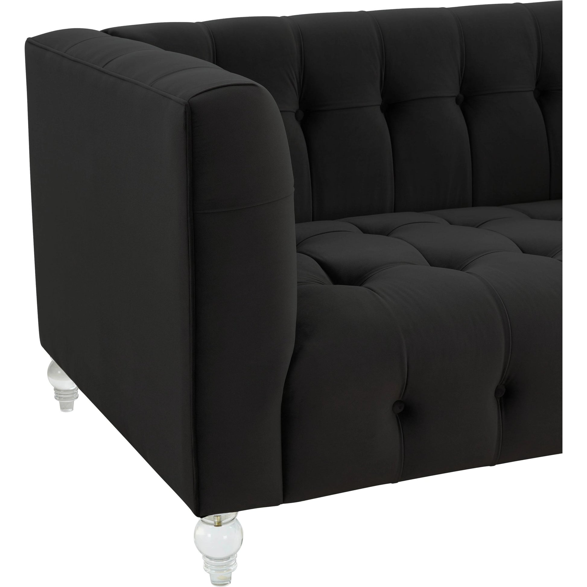 Bea Velvet Loveseat by TOV Furniture in pink. Made from velvet, wood in a modern style.