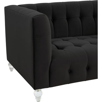 Bea Velvet Loveseat by TOV Furniture in pink. Made from velvet, wood in a modern style.