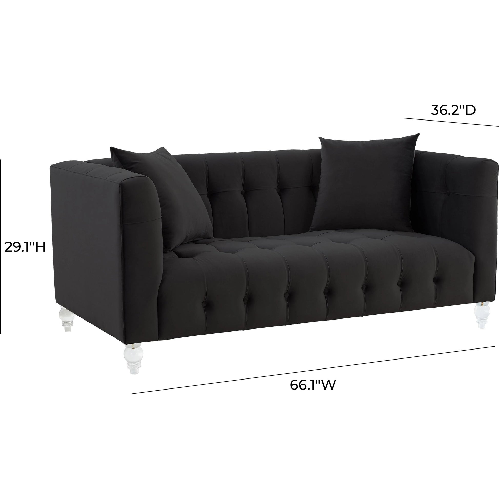 Bea Velvet Loveseat by TOV Furniture in pink. Made from velvet, wood in a modern style.