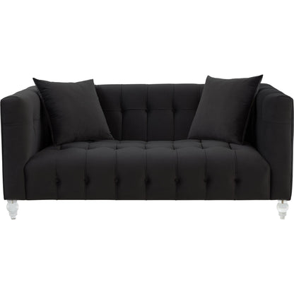 Bea Velvet Loveseat by TOV Furniture in pink. Made from velvet, wood in a modern style.
