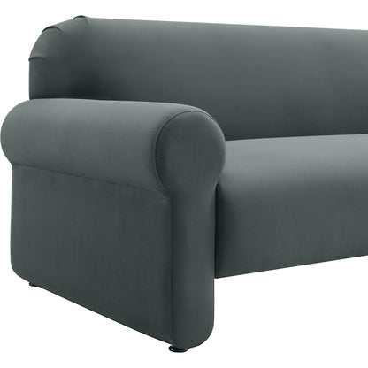Keelee Velvet Sofa by TOV Furniture in grey. Made from velvet, wood in a modern style.