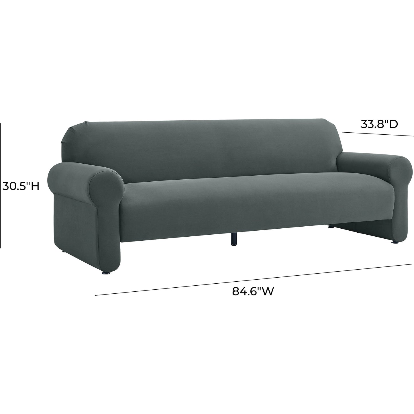 004 SI-1984329 | Additional Silo | Keelee Velvet Sofa by TOV Furniture in grey. Made from velvet, wood in a modern style.