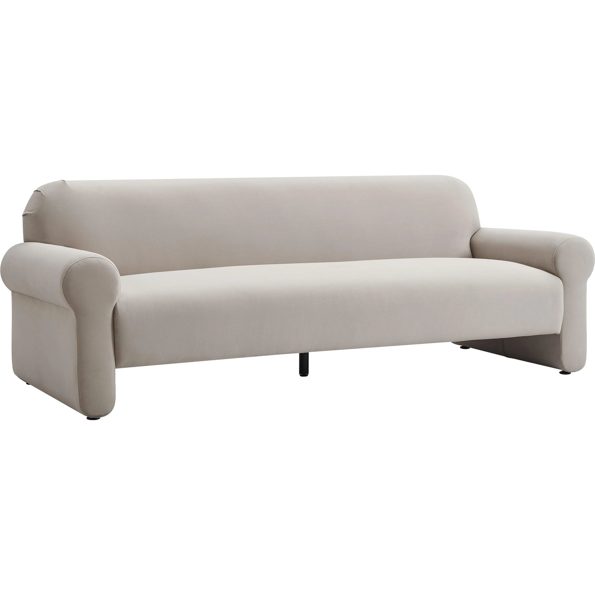 Keelee Velvet Sofa by TOV Furniture in grey. Made from velvet, wood in a modern style.