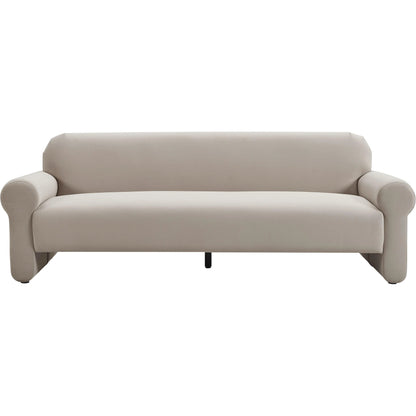 Keelee Velvet Sofa by TOV Furniture in grey. Made from velvet, wood in a modern style.