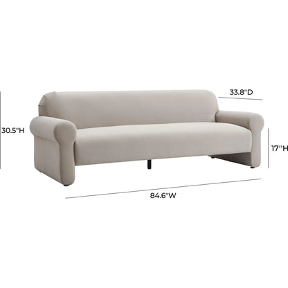 Keelee Velvet Sofa by TOV Furniture in grey. Made from velvet, wood in a modern style.