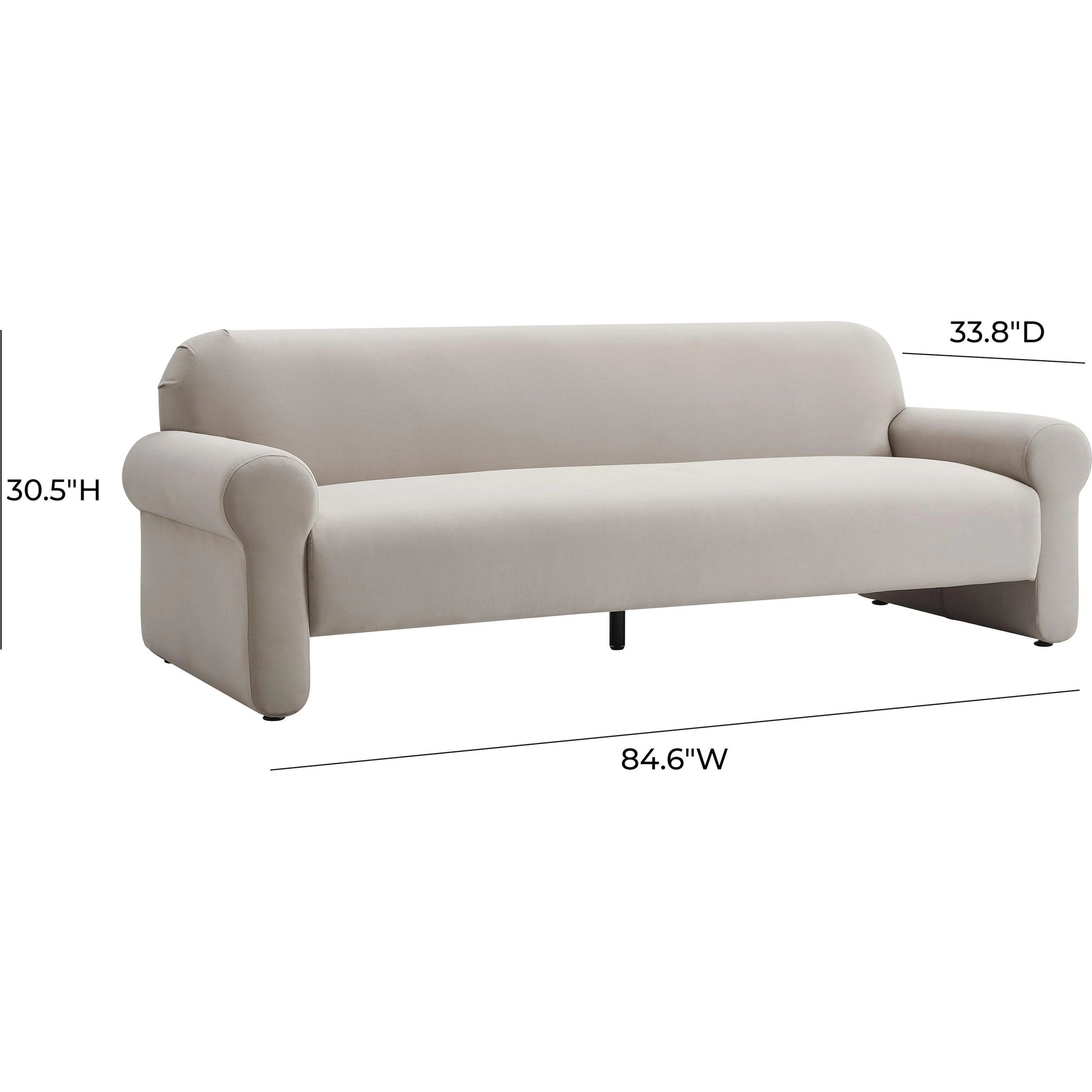 Keelee Velvet Sofa by TOV Furniture in grey. Made from velvet, wood in a modern style.