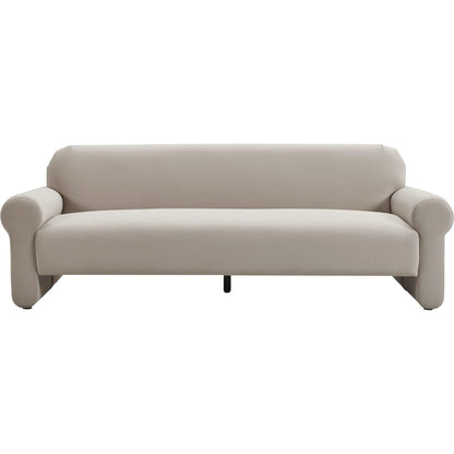 Keelee Velvet Sofa by TOV Furniture in grey. Made from velvet, wood in a modern style.