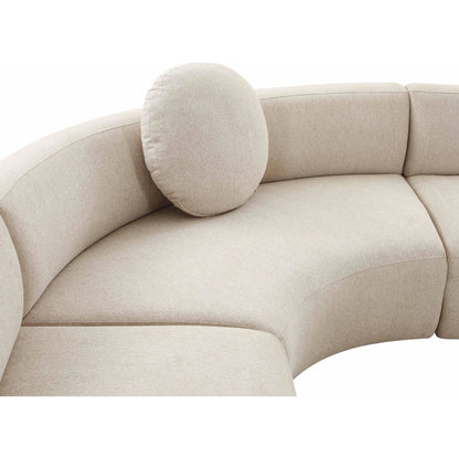 Broohah Linen Sectional by TOV Furniture in beige. Made from linen, wood in a modern style.
