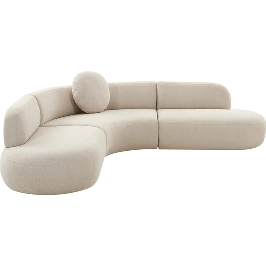 Broohah Linen Sectional by TOV Furniture in beige. Made from linen, wood in a modern style.