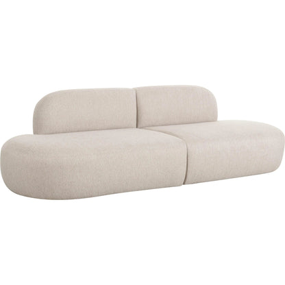 Broohah Linen Sofa by TOV Furniture in beige. Made from linen, wood in a transitional style.