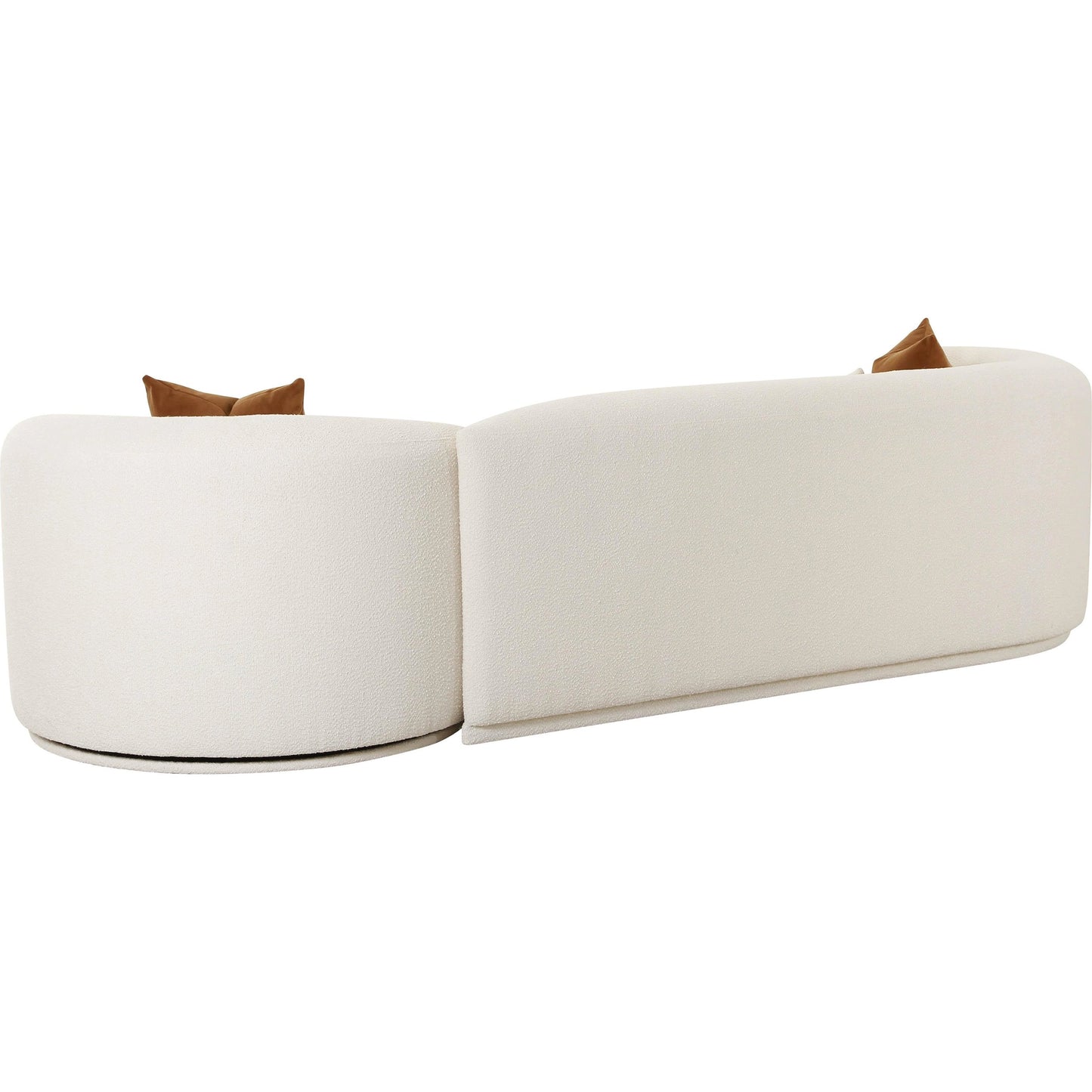 007 SI-2107344 | Additional Silo | Fickle Boucle 2-Piece Modular Sofa by TOV Furniture in cream. Made from boucle, wood in a modern style.