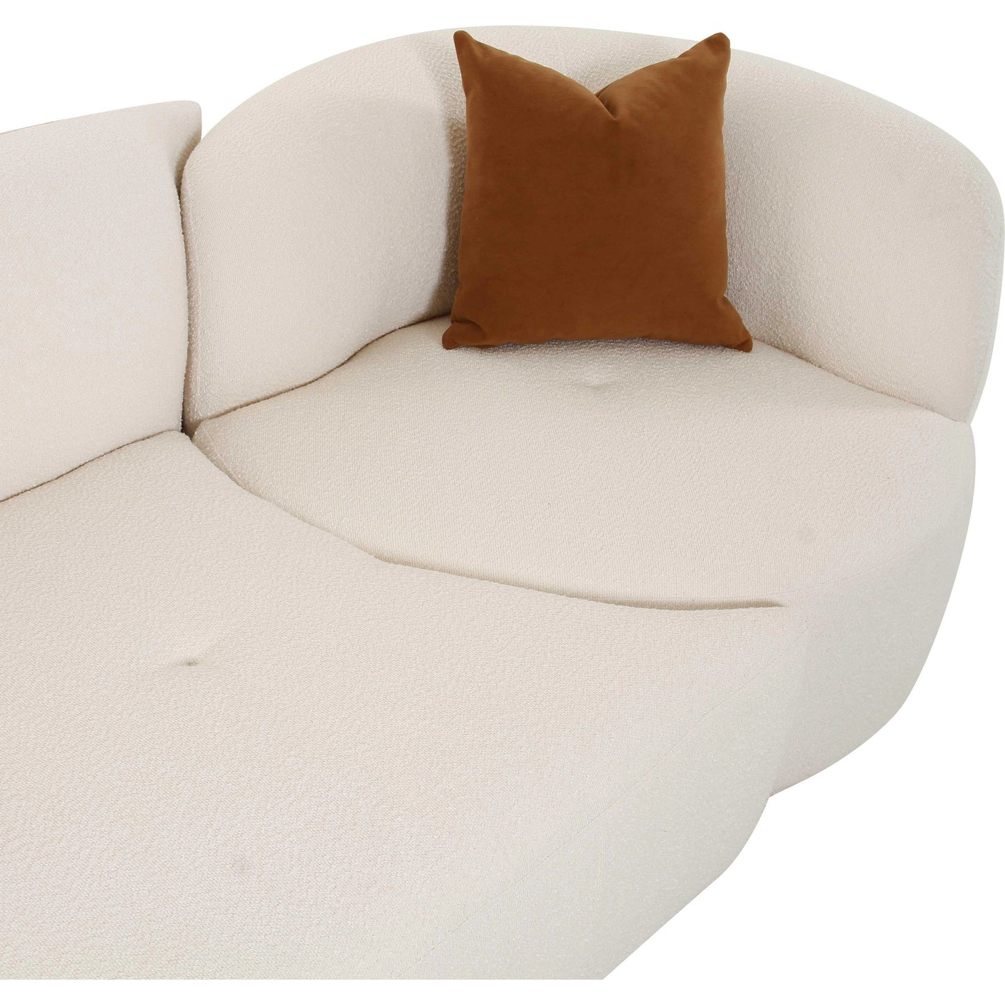 006 SI-2107344 | Additional Silo | Fickle Boucle 2-Piece Modular Sofa by TOV Furniture in cream. Made from boucle, wood in a modern style.