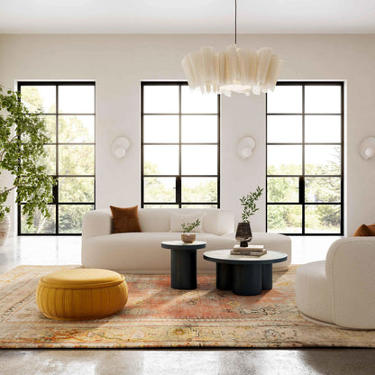 Fickle Boucle 2-Piece Chaise Modular Sofa by TOV Furniture in cream. Made from boucle, wood in a modern style.