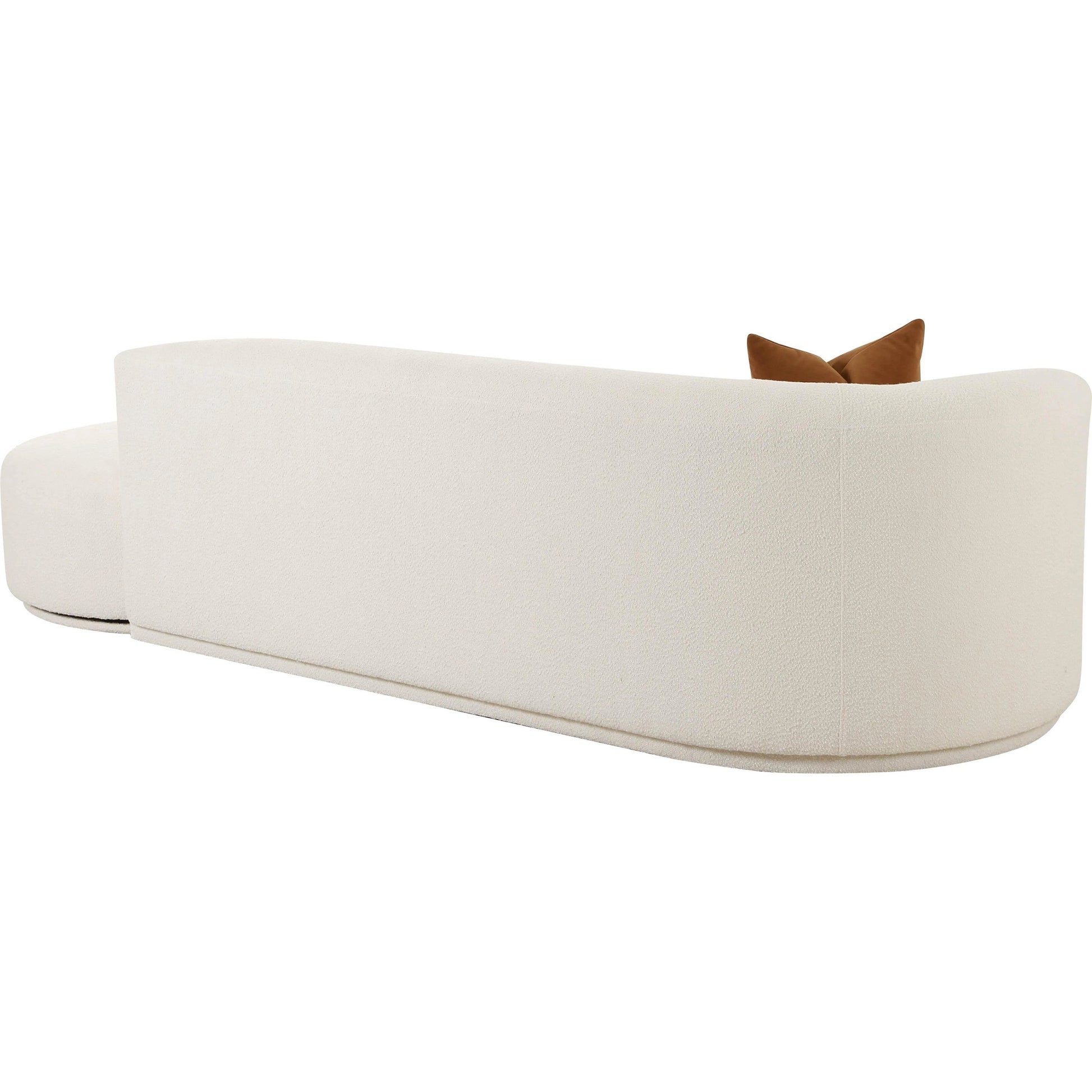 Fickle Boucle 2-Piece Chaise Modular Sofa by TOV Furniture in cream. Made from boucle, wood in a modern style.