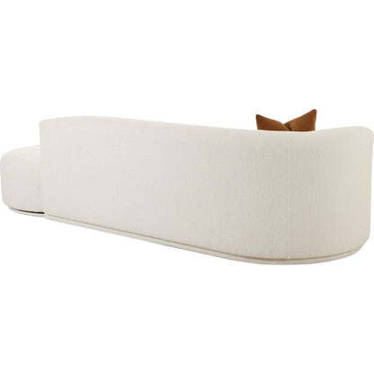 Fickle Boucle 2-Piece Chaise Modular Sofa by TOV Furniture in cream. Made from boucle, wood in a modern style.