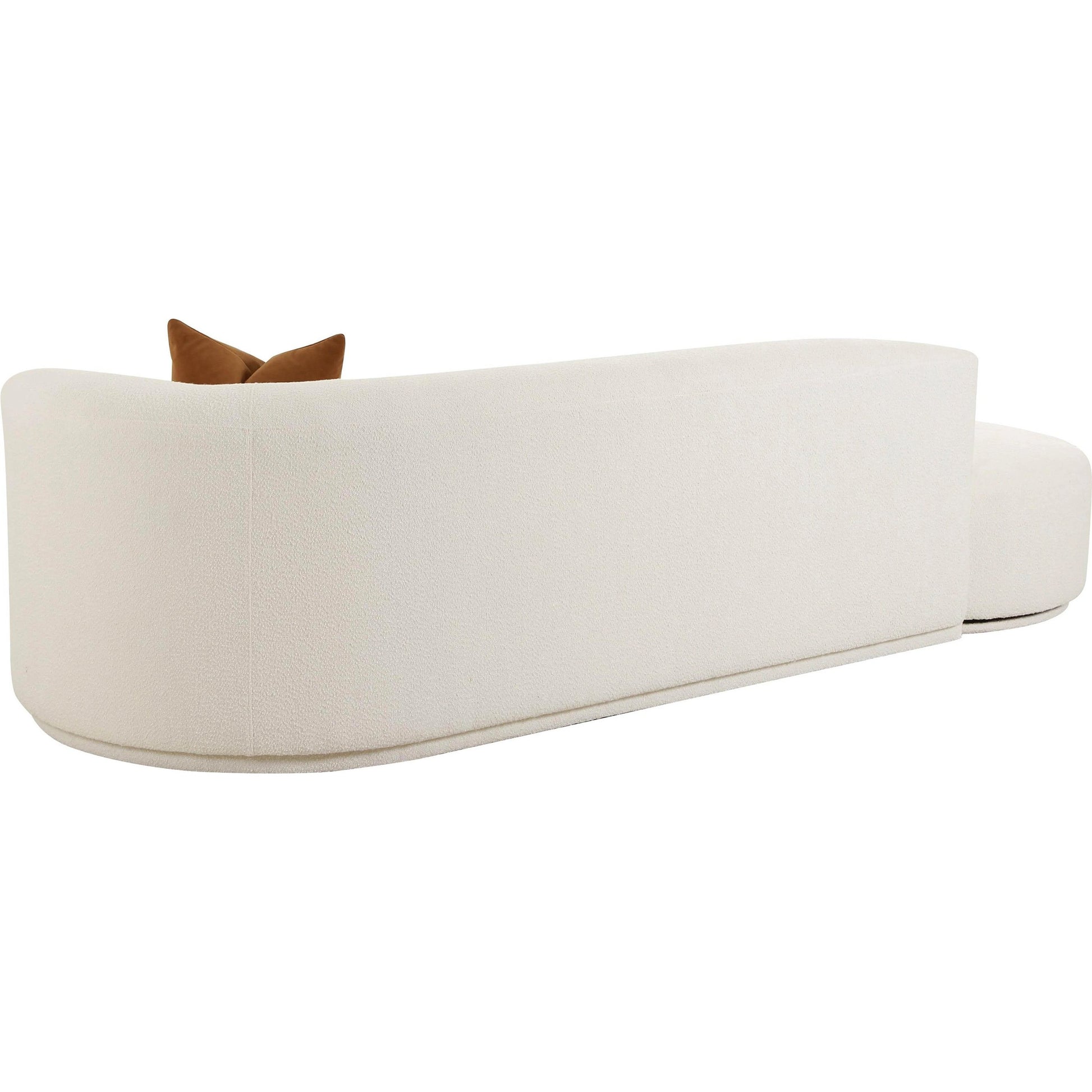 Fickle Boucle 2-Piece Chaise Modular Sofa by TOV Furniture in cream. Made from boucle, wood in a modern style.