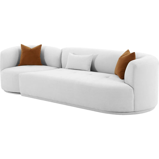 Fickle Velvet 2-Piece Modular Sofa by TOV Furniture in grey. Made from velvet, wood in a modern style.
