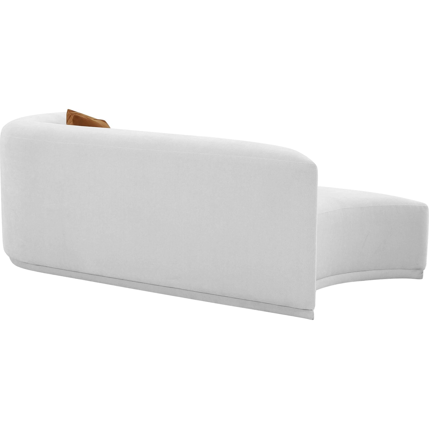 010 SI-2107371 | Additional Silo | Fickle Velvet Modular Loveseat by TOV Furniture in grey. Made from velvet, wood in a modern style.