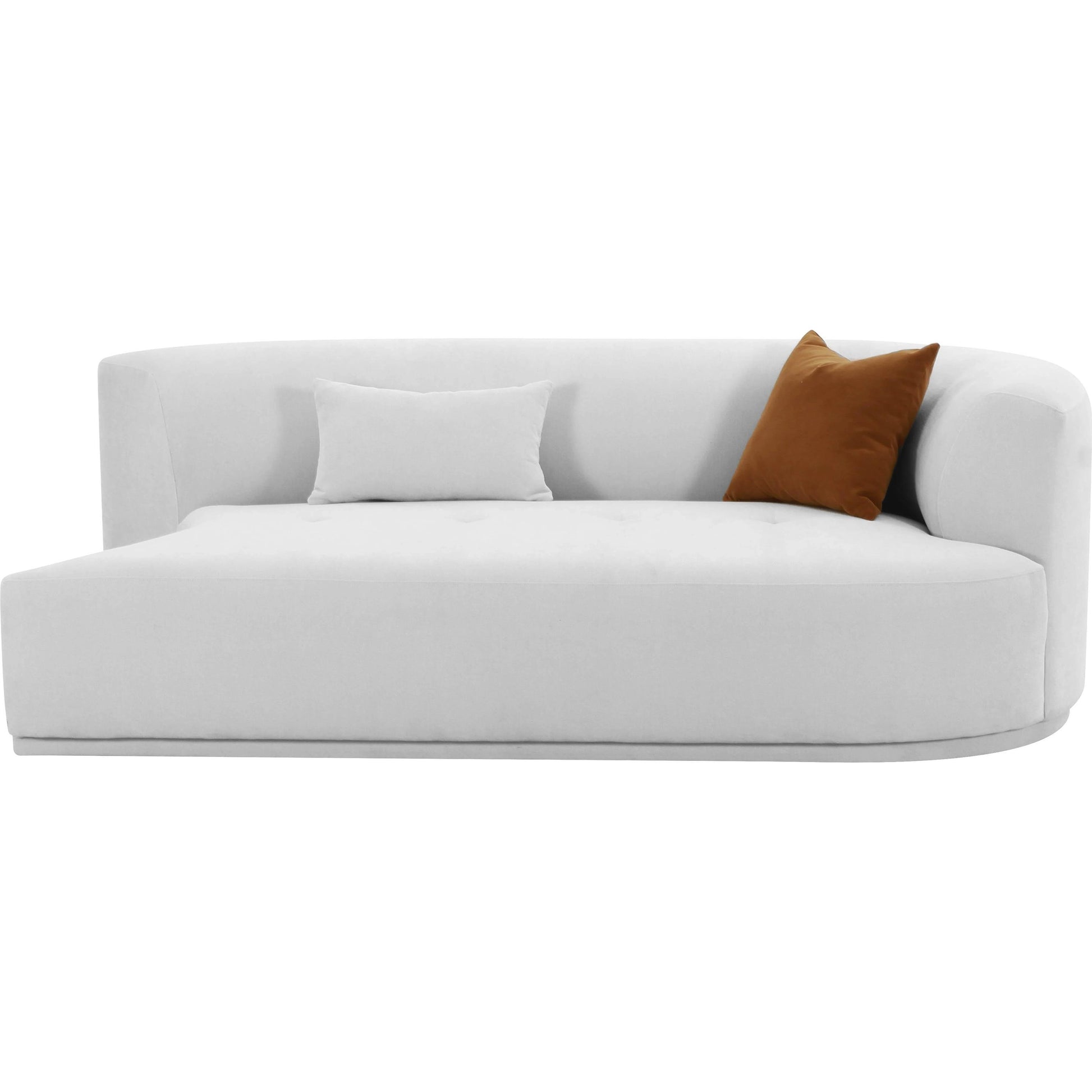 Fickle Velvet Modular Loveseat by TOV Furniture in grey. Made from velvet, wood in a modern style.