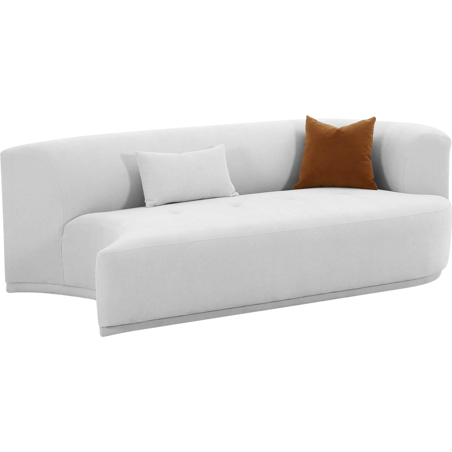 008 SI-2107371 | Primary Silo | Fickle Velvet Modular Loveseat by TOV Furniture in grey. Made from velvet, wood in a modern style.