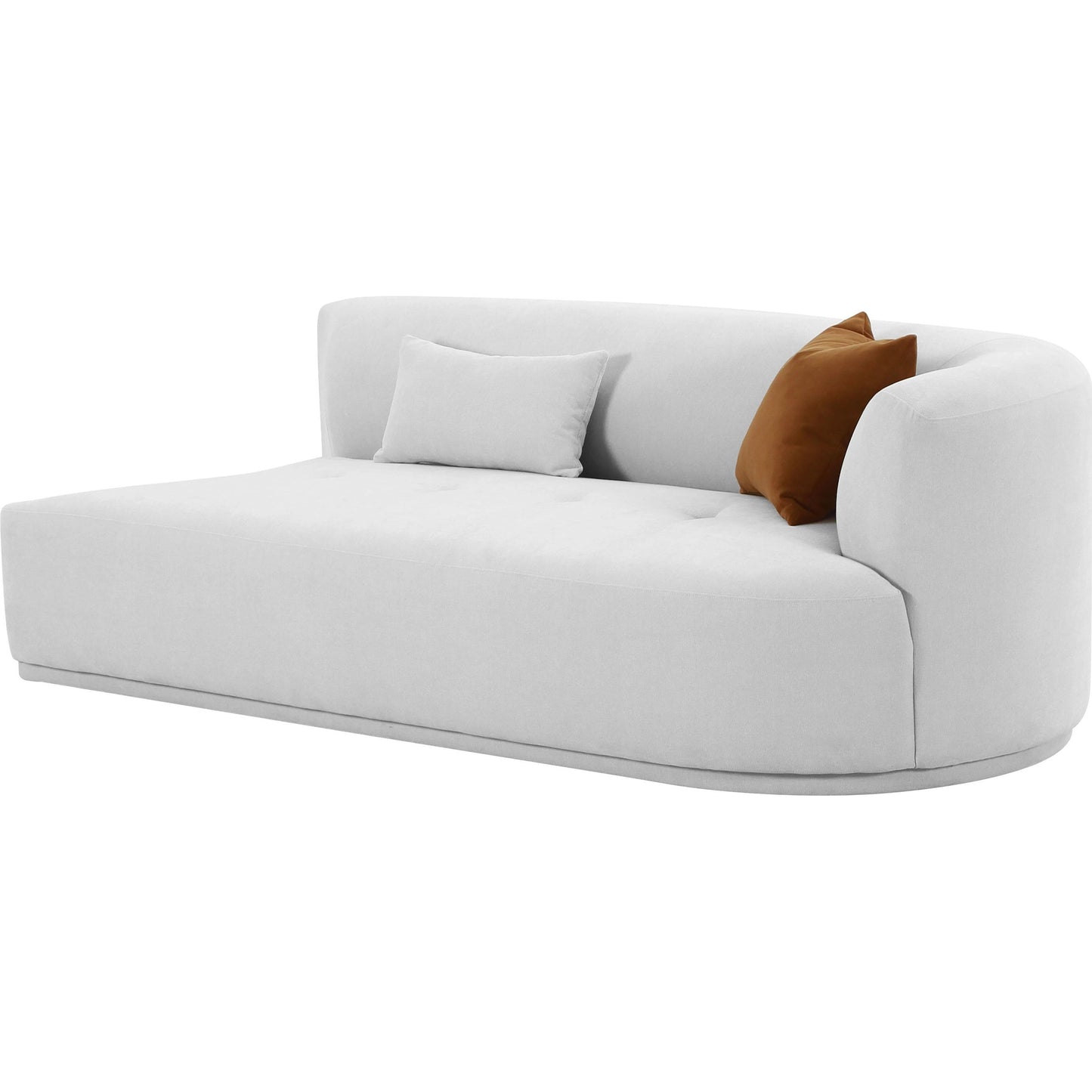 012 SI-2107371 | Additional Silo | Fickle Velvet Modular Loveseat by TOV Furniture in grey. Made from velvet, wood in a modern style.