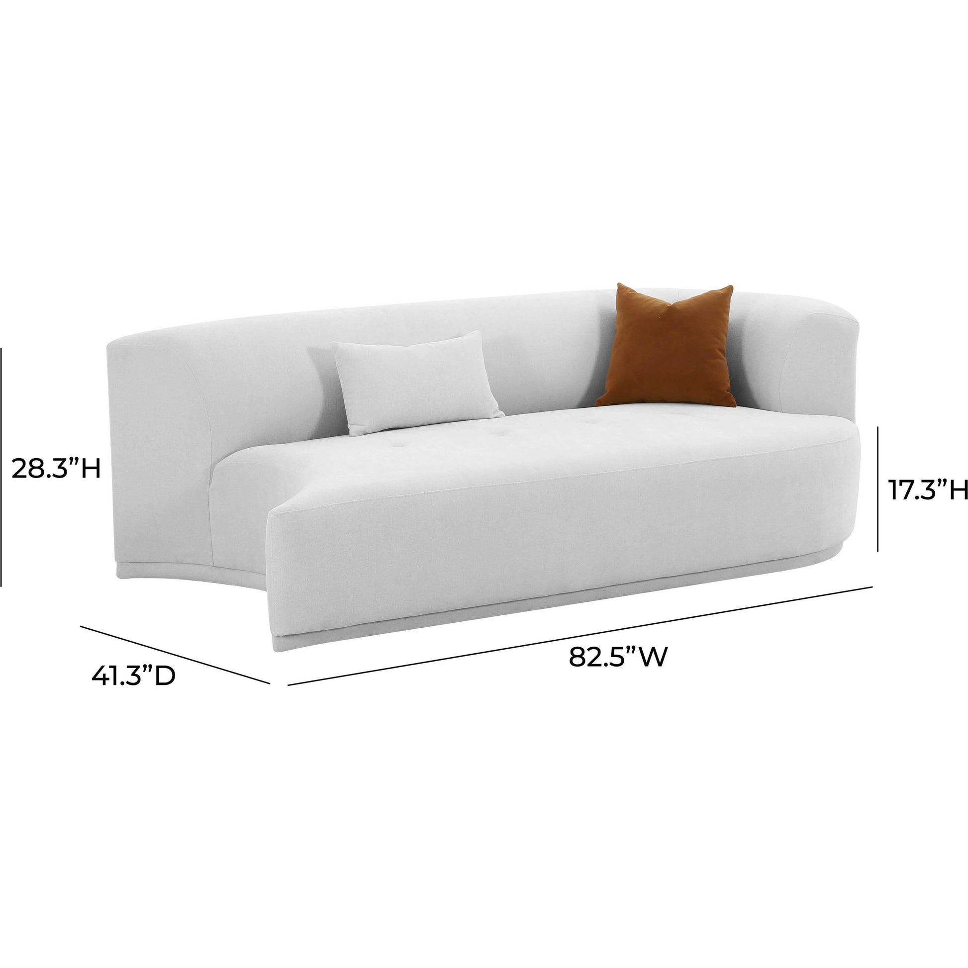 Fickle Velvet Modular Loveseat by TOV Furniture in grey. Made from velvet, wood in a modern style.