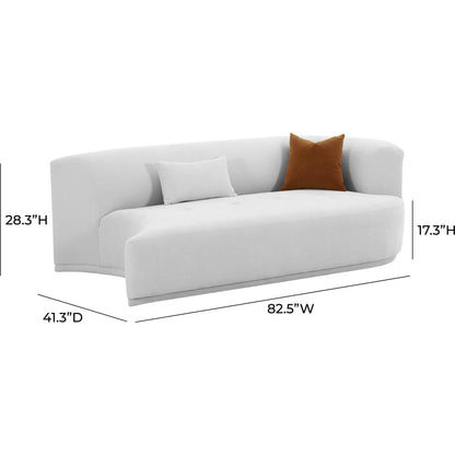 Fickle Velvet Modular Loveseat by TOV Furniture in grey. Made from velvet, wood in a modern style.